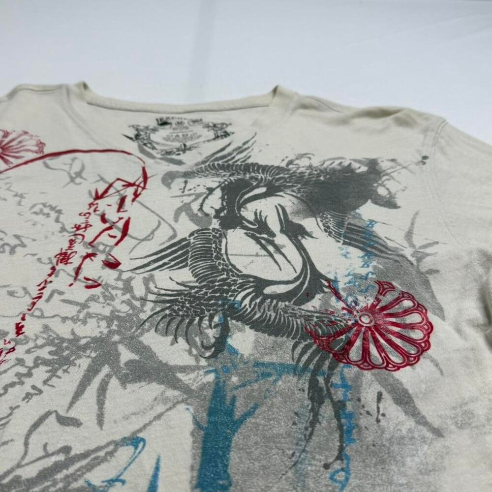 Express Y2K Retro Grunge Graphic V Neck 100% Cotton 2000s T Shirt Shirt Size M - Picture 3 of 7